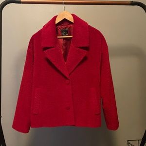 *RARE* Eileen Fisher Cropped Red Suri Alpaca Jacket